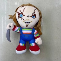 HY Poupée en peluche Chucky effrayante et originale pour enfants, en coton PP, figurine articulée, modèle Chucky, jouet de collection, cadeaux Chucky très demandés, court