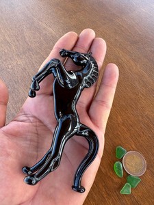 Figura de Caballo de Vidrio Soplado de Murano Hecha a Mano, Escultura de Animal Negro, Arte Tradicional, Decoración de Mesa, Decoración de Sala de Estar - Product Image 2