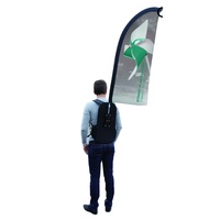 Drapeau publicitaire personnalisé en polyester pour sac à dos, mât en aluminium, OEM pour les détaillants