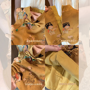 Tongxingyuan Girls Chinese Style Vest Shorts Set Summer Baby Toddler Traditional Clothing Two Piece Outfit - Product Image 4