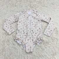 Maillot de bain une pièce pour bébé fille, manches longues, vêtements de plage pour bébé