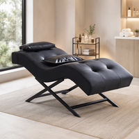 Chaise de salon de coiffure professionnelle moderne de haute qualité, durable, avec dossier en cuir en forme de S, réglage du dossier, structure en acier, pour salon de beauté et spa