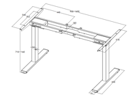 Bureaux ergonomiques intelligents de luxe, table à hauteur réglable électrique à double moteur, cadre de bureau debout