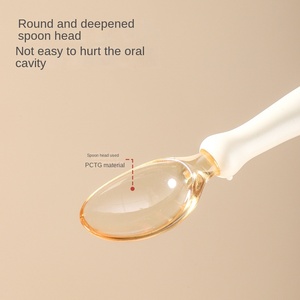 Venta al por mayor de vajilla de patrón sólido <span class=keywords><strong>para</strong></span> bebé, cuchara de suplemento alimenticio de aprendizaje, tenedor de entrenamiento <span class=keywords><strong>para</strong></span> bebé, traje de cuchara se puede doblar Material PP - Product Image 5