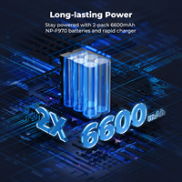 K&F Concept 2 Paket Baterai Kamera Daya Tinggi 6600mAh NP-F970 dan Set Pengisi Daya LED untuk Sony NP-F550 F570 F750 F770 F930 F950 F960
