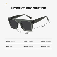 Lunettes de soleil de mode surdimensionnées polarisées en acétate TAC de luxe de haute qualité 2024 pour hommes femmes gris