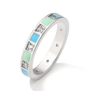 RAKOL RP5224 Newest Design Geometric Cubic Zirconia Fashion Jewelry 18k <b>Gold</b> Plated Women <b>Vintage</b> Enamel <b>Rings</b> Birthday Gifts - Product Image 5