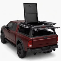 Cubierta Rígida Plegable de Acero Impermeable para Camioneta con 4 Aberturas, Tapa de Caja Trasera con Cierre, Instalación sin Perforación, Universal