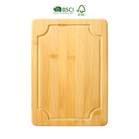 Papan Pemotong Bambu Padat Berkualitas Makanan, Anti Selip, Tepi Halus, Papan Charcuterie Bambu untuk Memotong di Dapur Rumah Tangga