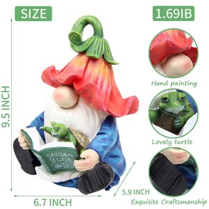 Vườn Gnome bức tượng nhựa Gnome bức tượng ôm rùa năng lượng mặt trời đèn Led ngoài trời mùa hè trang trí cho sân vườn trang trí - Product Image 4