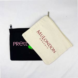 High Quality Eco Friendly Custom Cotton Blank Zipper Pouch Make up <b>Bags</b> Plain Cotton Canvas Makeup Cosmetic <b>Bag</b> With Logo - Product Image 3