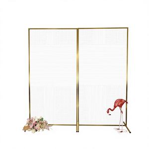 Arche de toile de fond de mariage géométrique rectangulaire lisse, design miroir, élégante, en acier inoxydable doré, 100x200cm, 100x220cm, décoration - Product Image 1