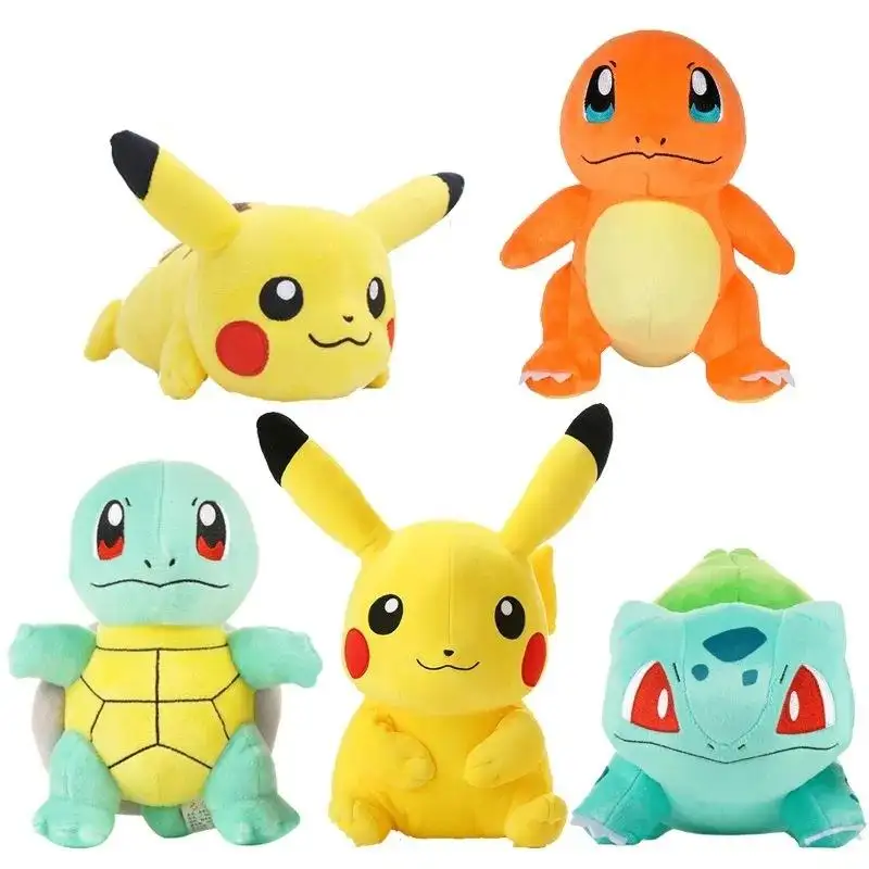 Factory Pokemone Plush Toys Cute Version Pika-Chu Charmander Pocket Monsters Pets Elf Plush Toy Ragdoll Baby Children'S Toys