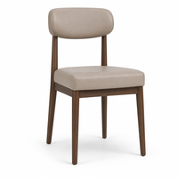 Chaise de salle à manger moderne en bois, chaise d'appoint rembourrée, assise beige, pieds en noyer, meubles de salle à manger