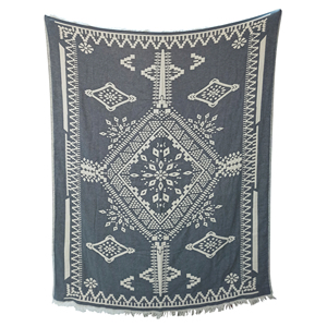 Manta de diseño Tribal extragrande, hecha en Turquía, 100% algodón, hecha en Turquía, Colección Jacquard - Product Image 4