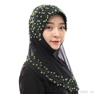 OEM Handmade Beaded <b>Islamic</b> <b>Clothing</b> Women's Scarves Muslim In-Stock Wholesale Ethnic Headscarves - Product Image 6