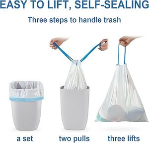 Huamaohengchun60 Count White Drawstring Bags for Home Use Thickened Bags Small Drawstring Bag for Bathroom, <b>Bedroom</b> - Product Image 5