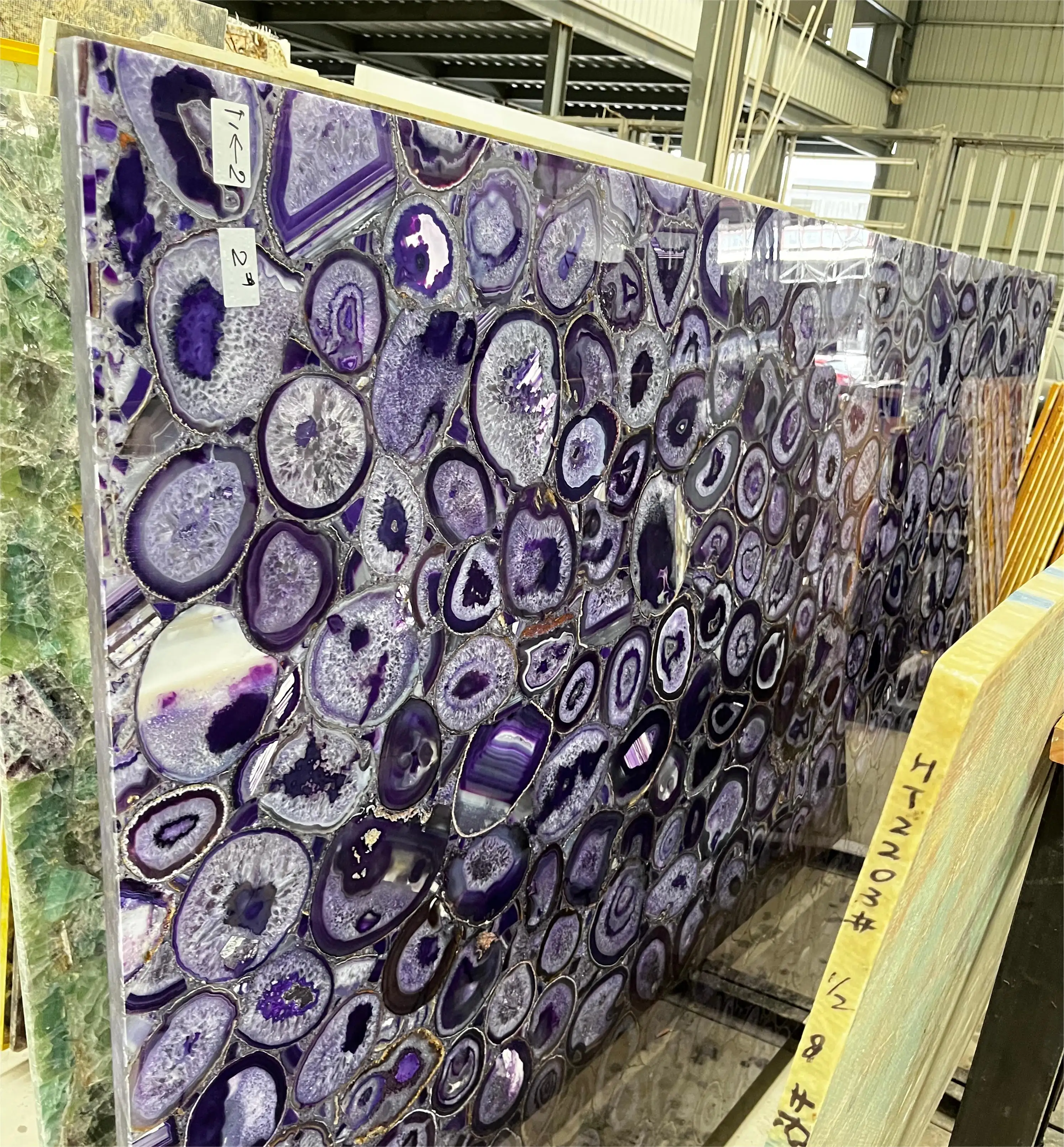 Purple Agate Semiprecious Stone Slabs