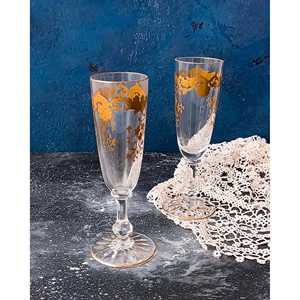 Flûtes de luxe Saint Louis, paire, design en cristal et métal avec applications en or pur, logo personnalisé, jetables pour bar à vin, usage domestique - Product Image 3