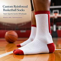 Chaussettes de sport renforcées pour le basketball, idéales pour les programmes de vente au détail athlétiques avec planification de collection multi-SKUs