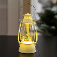 Mini Plastik-Weihnachts-LED-Laterne Flammenlose Kerzenbeleuchtung mit Schneemann- & Weihnachtsmann-Motiven für Feiertagsdekoration