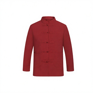 Nueva Chaqueta de Chef Unisex de Manga Corta en Sarga Negra de Poliéster de Alta Calidad con Cierre de Botones y Accesorios Tejidos con Estampado por Transferencia Térmica - Product Image 3