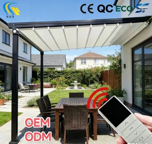 <span class=keywords><strong>Pergola</strong></span> <span class=keywords><strong>rétractable</strong></span> électrique imperméable de haute qualité pour terrasse extérieure en tissu PVC, auvent électrique, protection solaire - Product Image 1
