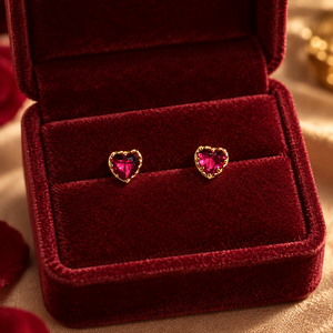 Orecchini a perno a forma di cuore per donna, design delicato e piccolo, accessori moda per l'uso quotidiano - Product Image 3