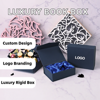 Boîte cadeau de luxe en carton rigide biodégradable Wins Flying avec logo personnalisé, en forme de livre, avec fermeture magnétique et insert en mousse EVA