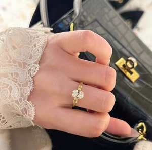 J&C in Stock 925 <b>Sterling</b> <b>Silver</b> Rhodium Plated Classic Prong <b>Set</b> VVS Oval Cut D Color Moissanite Wedding Engagement <b>Ring</b> - Product Image 2