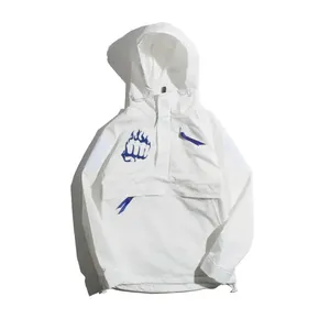 Wholesale Fashion Hoodie jacket and Adjust Hood Woven half Zip Jacket Athletics Pocket Training Sports Mens jacket and hoodie
