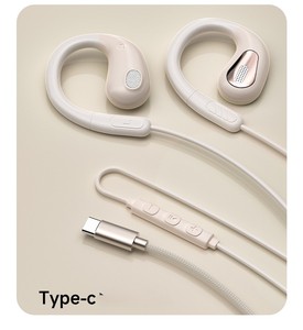 Auriculares con Clip para la Oreja, Cableados, Tipo C de 3.5mm, Diseño Abierto, No Intraaurales, Cómodos, Audio Estéreo, Micrófono, Control de Volumen, Uso Diario - Product Image 6