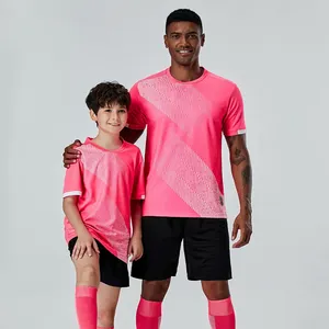 Setelan Jersey Sepak Bola Pria dan Anak, Setelan Jersey Sepak Bola Dewasa Warna Ungu, Seragam Permainan Aktivitas Orang Tua dan Anak Laki-laki