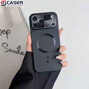 Coque de Téléphone Rigide en PC Aimantée en Fibre de Carbone de Haute Qualité se Transformant Instantanément pour iPhone Séries 17 16 15 - Product Image 5