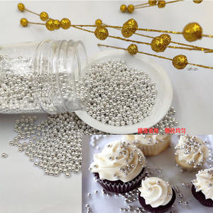 Caramelle commestibili colore argento Mix formato oro perle di zucchero per <span class=keywords><strong>la</strong></span> decorazione della torta palla di zucchero <span class=keywords><strong>Fonda</strong></span> - Product Image 2