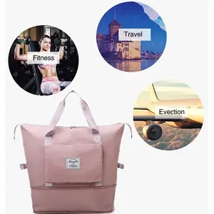Weekender-Bolso de viaje personalizado, bolsa de mano extensible y plegable, para deporte, Yoga, gimnasio, equipaje de viaje