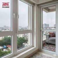 Ventanas Corredizas Modernas de PVC, Ventanas Arqueadas de Vidrio Simple o Doble, Rejillas para Casas, Apertura Horizontal, Persianas de Fibra de Vidrio