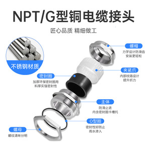 Conector de Cable de Acero Inoxidable Indetech NPT 3/4 G1/2 IP65, Conector Roscado Impermeable para Aplicaciones de Bajo Voltaje - Product Image 2