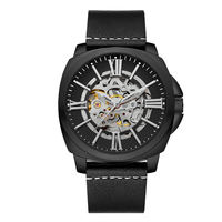 Montre mécanique squelette automatique de luxe pour homme, célèbre marque OEM, bracelet en acier inoxydable, verre Hardlex, résistance à l'eau 10 bars