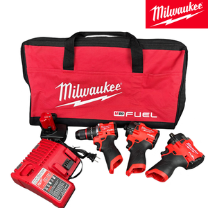 Juego de Herramientas Eléctricas <span class=keywords><strong>Milwaukee</strong></span> M12, Llave de Impacto, Taladro y Destornillador, 3 Piezas con Batería de 5.0Ah y Cargador, Juego de Herramientas Compacto de Doble Propósito - Product Image 1