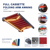 Auvent en acrylique imperméable et pare-soleil, auvent de terrasse motorisé électrique rétractable, auvent à cassette complète, auvent pliable en aluminium