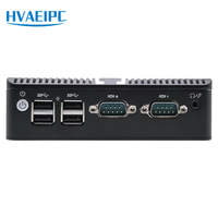 HW N260 Mini PC Tanpa Kipas Intel J1900 J4125 N2840 J6412 2LAN 2COM RS232 RS485 VGA HDMI Auto Power On Watchdog
