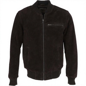 Made to measure Genuine Leather <b>Men's</b> Winter <b>suede</b> leather Bomber <b>Jacket</b> with Zipper Closure - Product Image 1