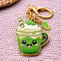 Porte-clés Matcha personnalisé mignon en forme de bol à thé japonais, en alliage de zinc, cadeau du fabricant