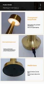 SENYA-<span class=keywords><strong>PRO</strong></span> minimaliste LED lampe de bureau interrupteur tactile chevet veilleuse Rechargeable USB dôme pour Restaurant hôtel <span class=keywords><strong>Table</strong></span> rechargeable - Product Image 3