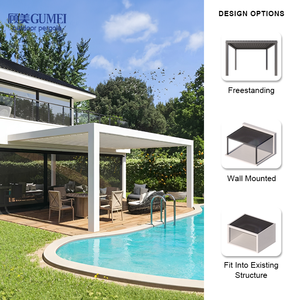 Nhôm Tùy Chỉnh Ngoài Trời Bìa Điện Bioclimatic Louvered Sân Sau Ngoài Trời Pergola Với Màn Hình Zip - Product Image 4