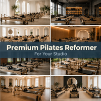 Appareil combiné 3-en-1 Pilates Reformer Cadillac Trapeze Table pour Studio à Domicile, Lit de Pilates Blanc à Rails Fixes pour Exercice et Fitness