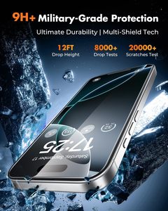 Bộ bảo vệ màn hình kính cường lực độ nét cao Ultra HD cho <span class=keywords><strong>iPhone</strong></span> 16 Pro, chống vỡ, <span class=keywords><strong>4</strong></span>+2 miếng [9H+ Tiêu chuẩn quân sự] - Product Image 3