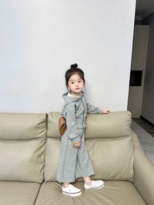 Automne vêtements de sport pour enfants à capuche fille deux pièces ensemble rose pour enfants 2023 - Product Image 5