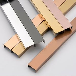 Accessoires de finition pour carrelage en acier inoxydable doré M170, bande métallique pour murs et plafonds, durable, imperméable, style contemporain pour appartement - Product Image 1